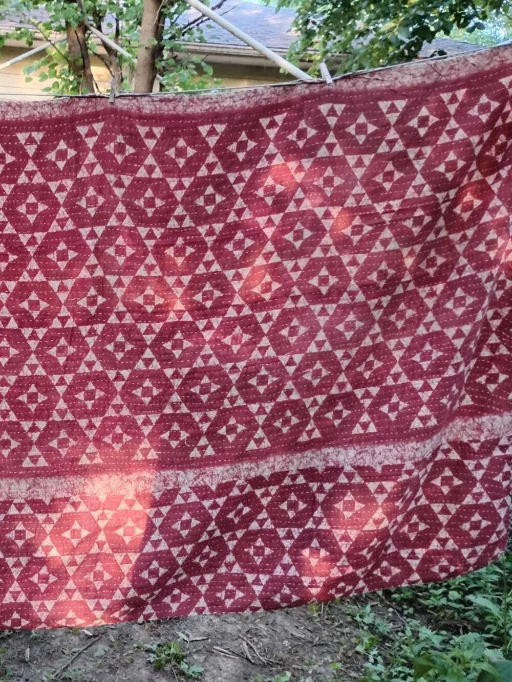 Handmade kantha quilt